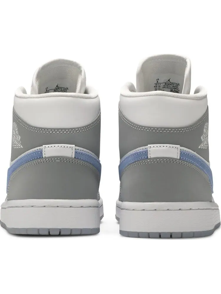 Кроссовки Wmns Air Jordan 1 Mid Wolf Grey Aluminum — изображение 6 из 8, серый