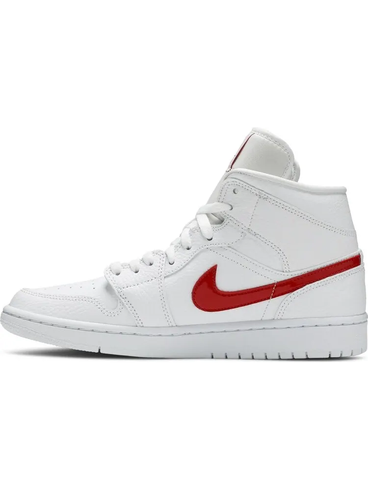 Кроссовки Wmns Air Jordan 1 Mid White University Red — изображение 3 из 8, белый