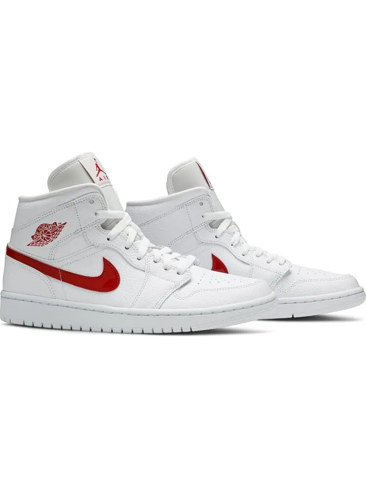 Кроссовки Wmns Air Jordan 1 Mid White University Red — изображение 8 из 8, белый