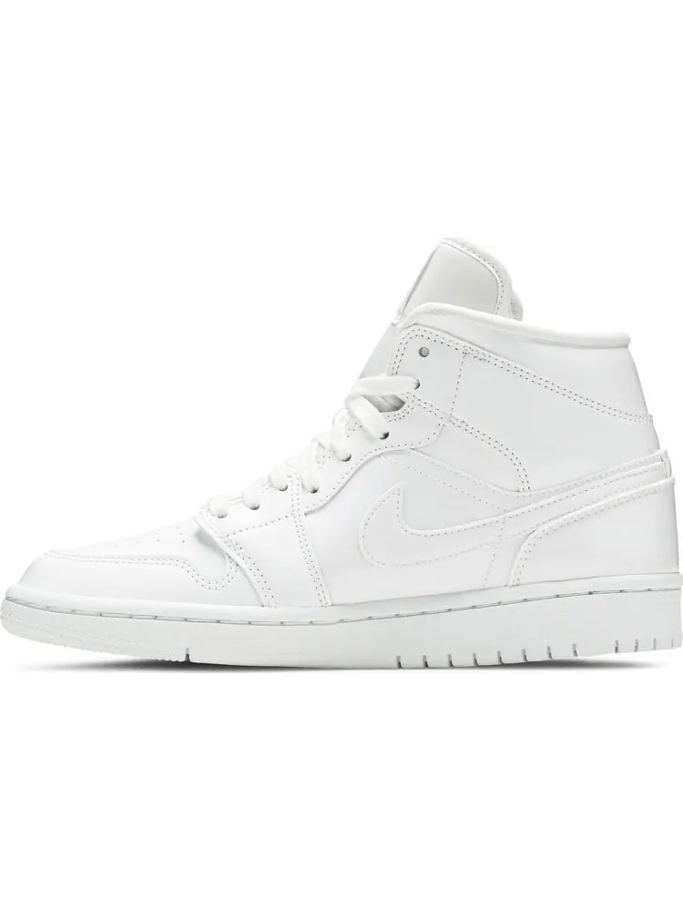 Кроссовки Wmns Air Jordan 1 Mid Patent Triple White — изображение 3 из 8, белый