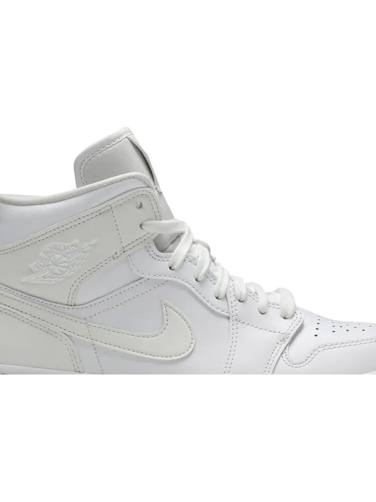 Кроссовки Wmns Air Jordan 1 Mid White Ivory — изображение 2 из 8, белый