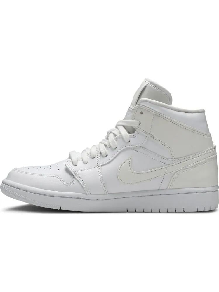 Кроссовки Wmns Air Jordan 1 Mid White Ivory — изображение 3 из 8, белый