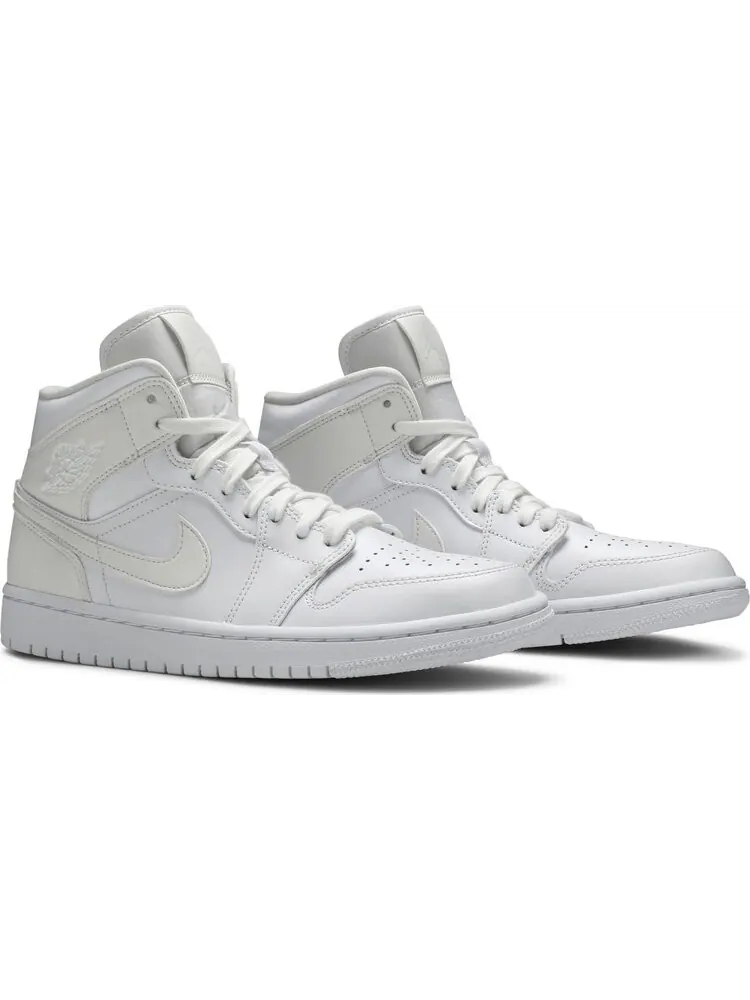 Кроссовки Wmns Air Jordan 1 Mid White Ivory — изображение 8 из 8, белый