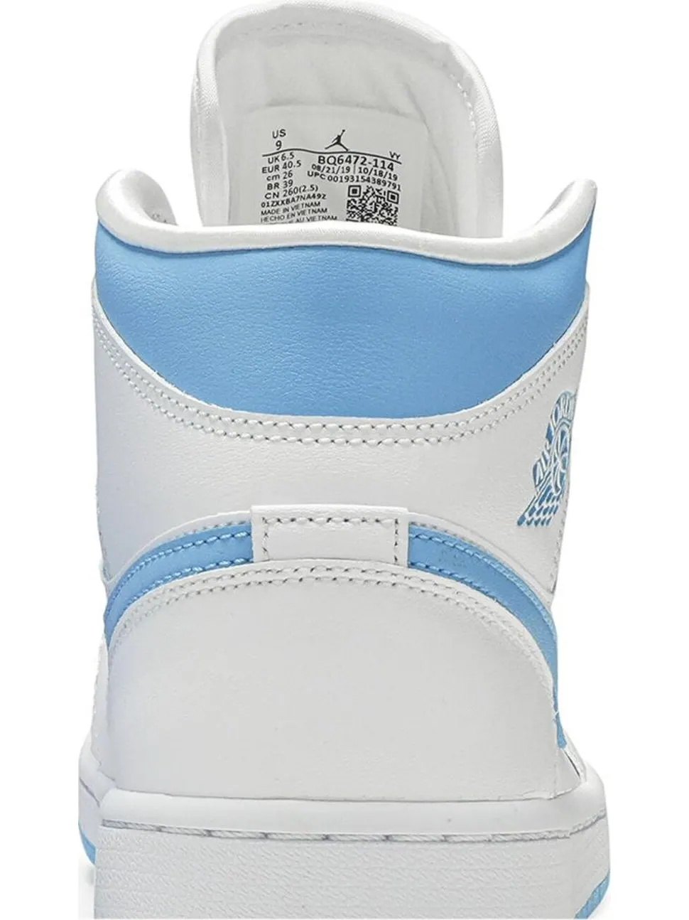 Кроссовки Wmns Air Jordan 1 Mid UNC — изображение 7 из 8, синий