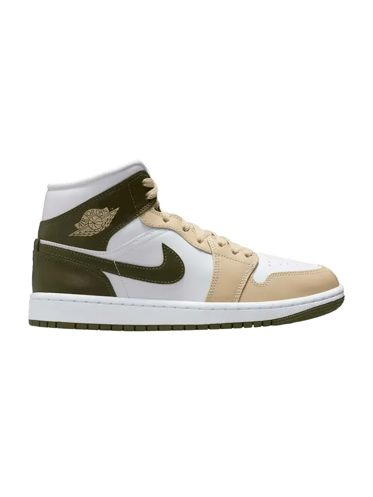 Кроссовки Wmns Air Jordan 1 Mid, Military Drab — изображение 1 из 1, белый