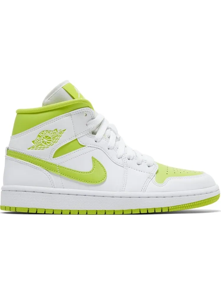 Кроссовки Wmns Air Jordan 1 Mid White Lime — изображение 1 из 8, белый
