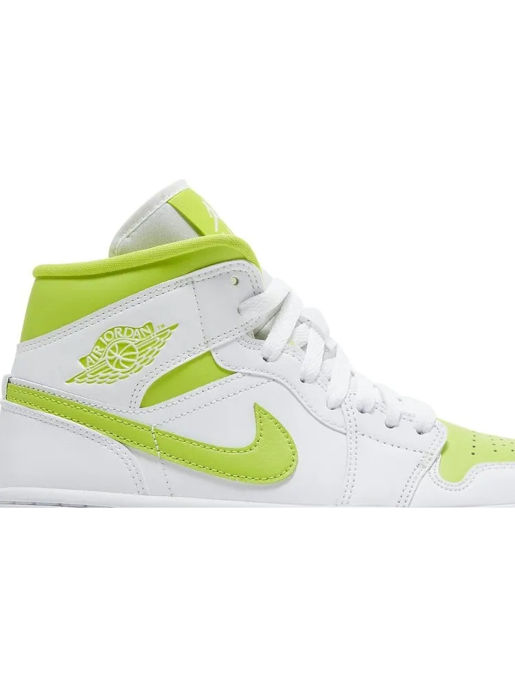 Кроссовки Wmns Air Jordan 1 Mid White Lime — изображение 2 из 8, белый