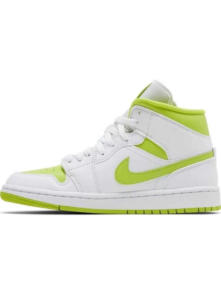 Кроссовки Wmns Air Jordan 1 Mid White Lime — изображение 3 из 8, белый