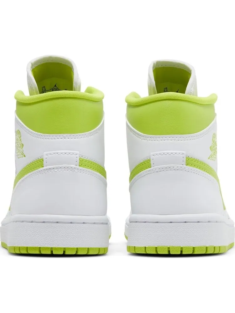 Кроссовки Wmns Air Jordan 1 Mid White Lime — изображение 6 из 8, белый