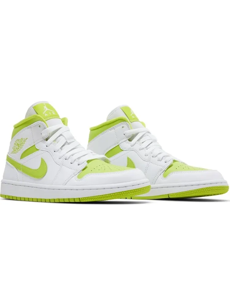Кроссовки Wmns Air Jordan 1 Mid White Lime — изображение 8 из 8, белый