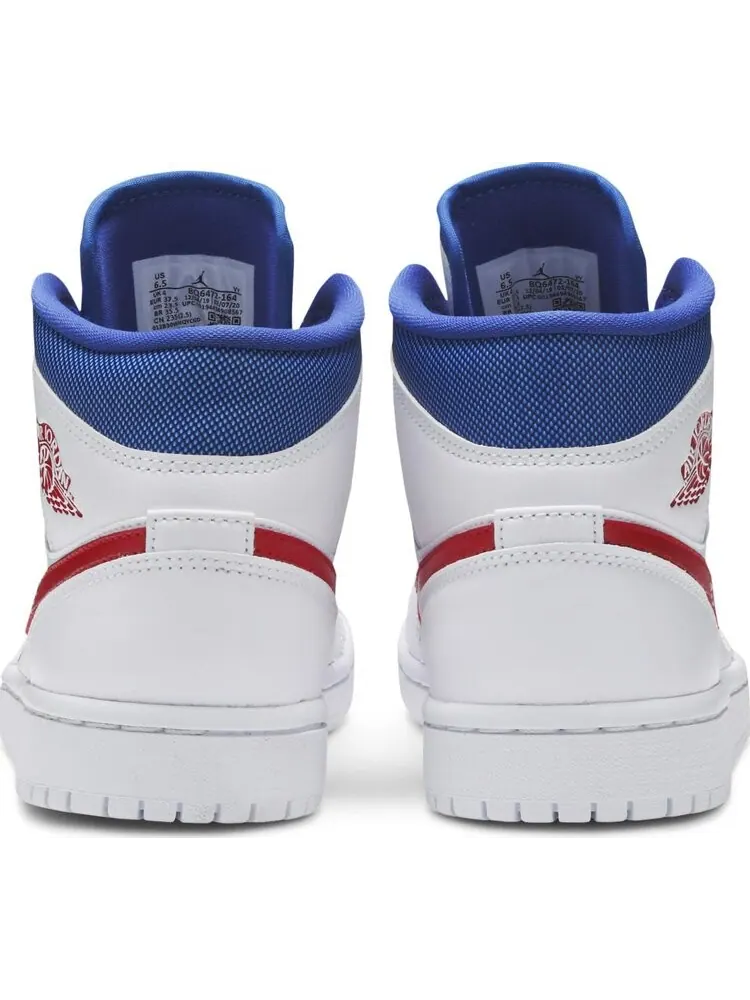 Кроссовки Wmns Air Jordan 1 Mid USA — изображение 6 из 8, белый