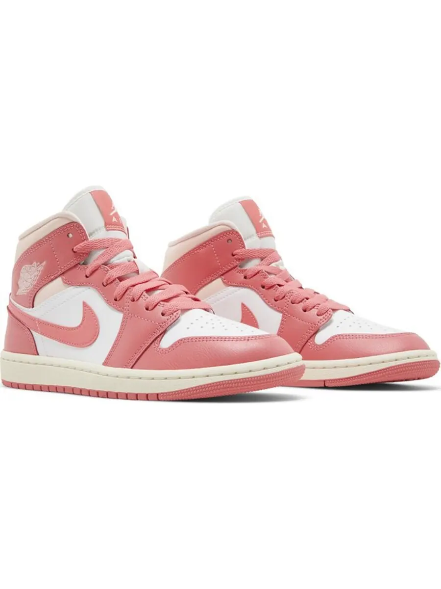 Кроссовки Nike Air Jordan 1 Mid 'Strawberries and Cream' — изображение 3 из 5, розовый/белый