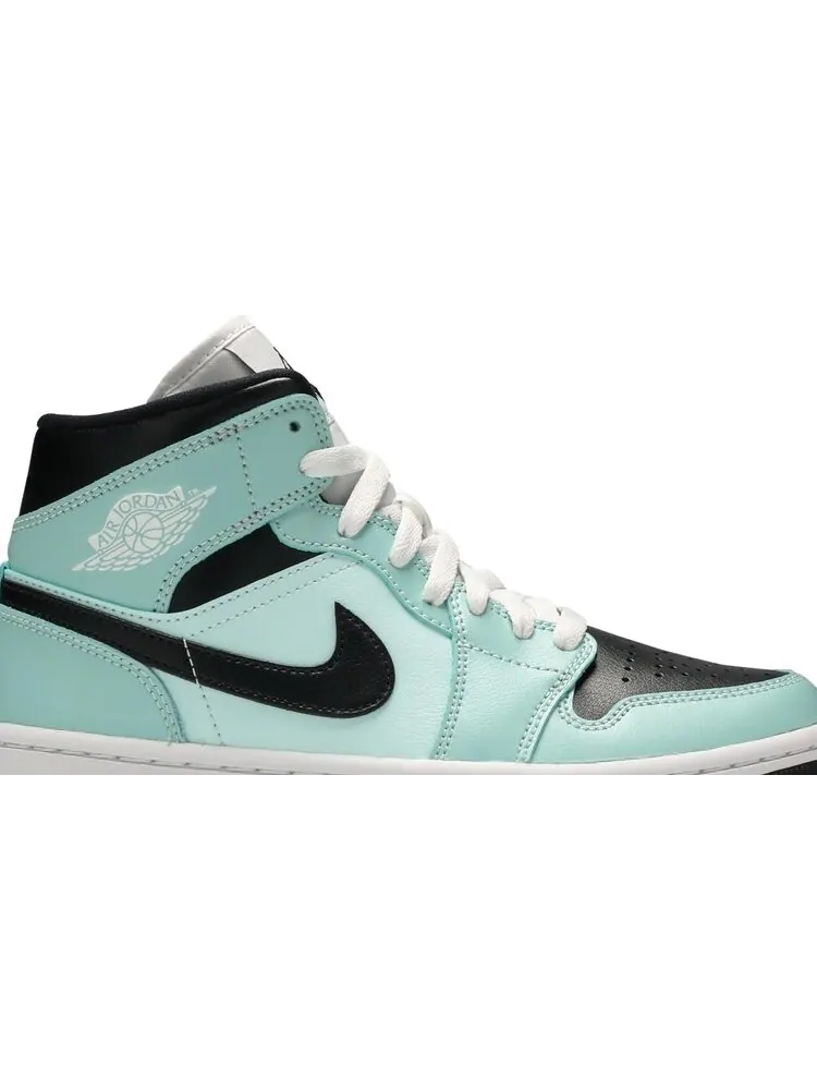 Кроссовки Wmns Air Jordan 1 Mid Aqua Black — изображение 2 из 8, синий