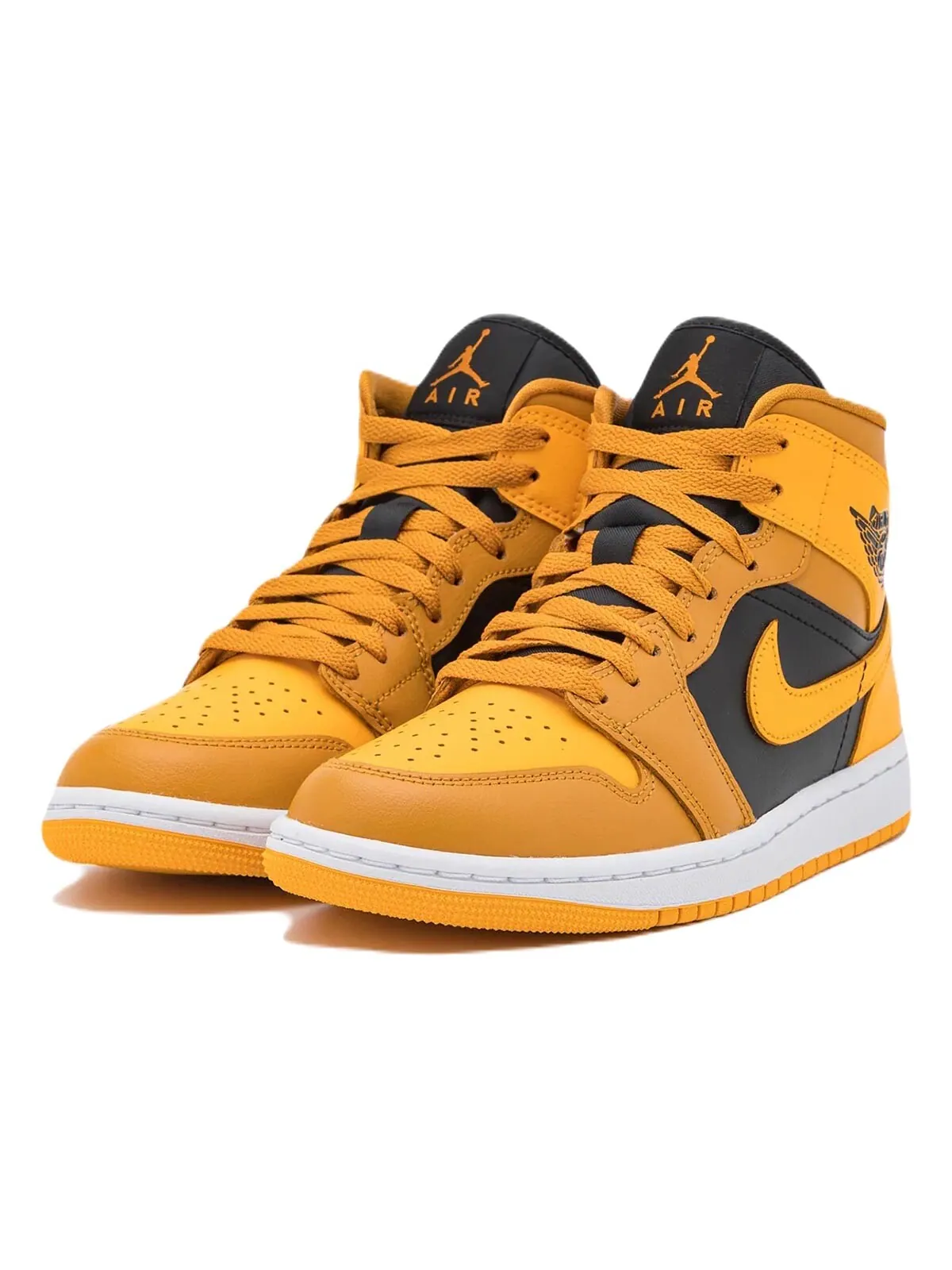 Женские кроссовки Nike Air Jordan 1 Mid — изображение 3 из 7, черный желтый