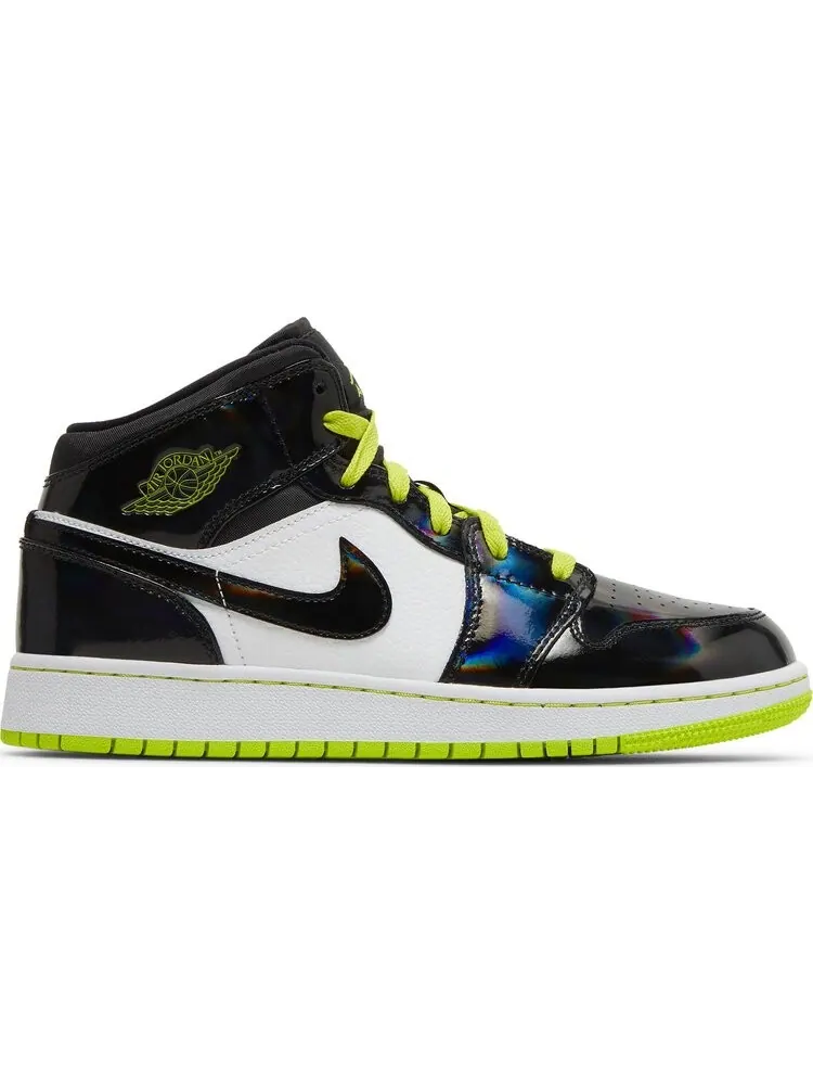 Кроссовки Air Jordan 1 Mid SE GS Black Cyber — изображение 1 из 8, черный