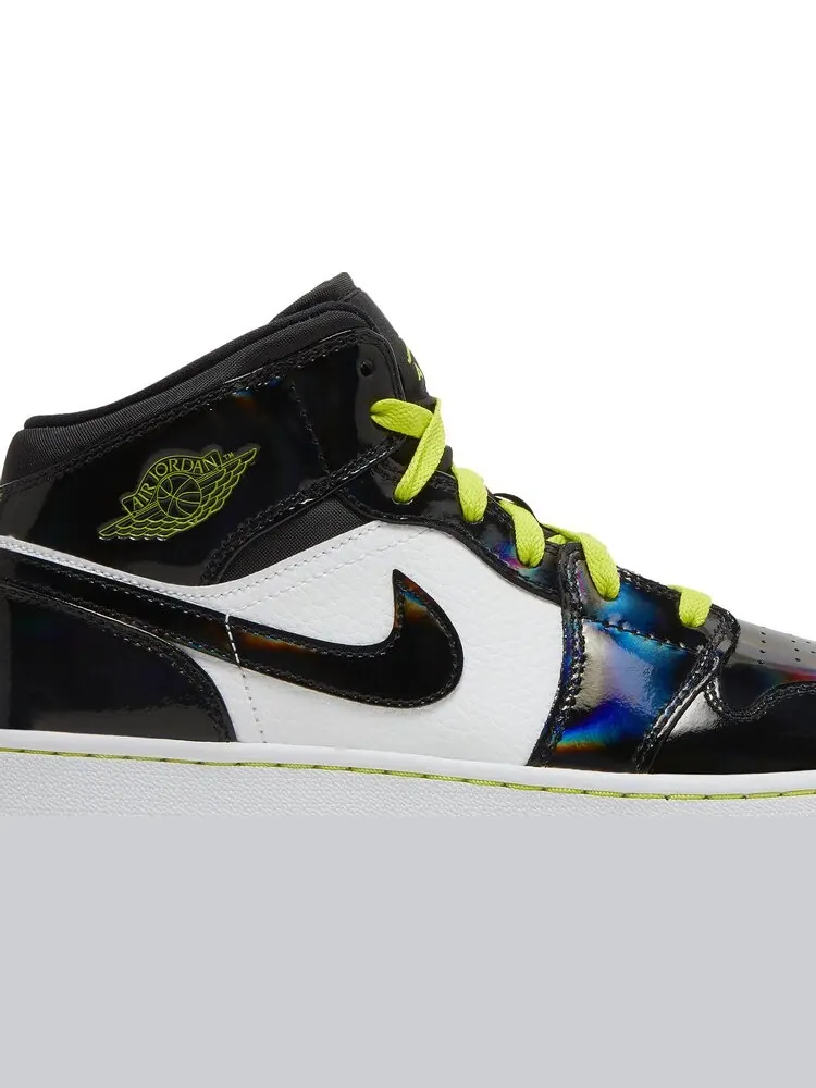 Кроссовки Air Jordan 1 Mid SE GS Black Cyber — изображение 2 из 8, черный