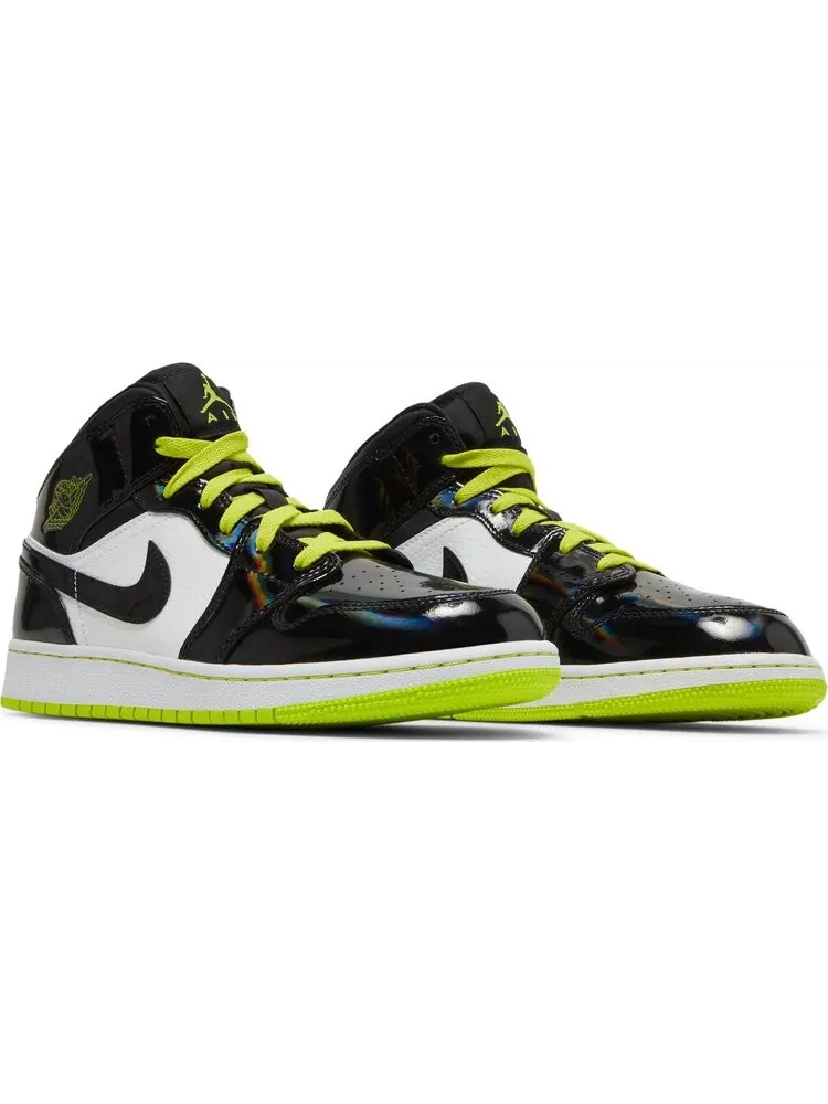 Кроссовки Air Jordan 1 Mid SE GS Black Cyber — изображение 8 из 8, черный