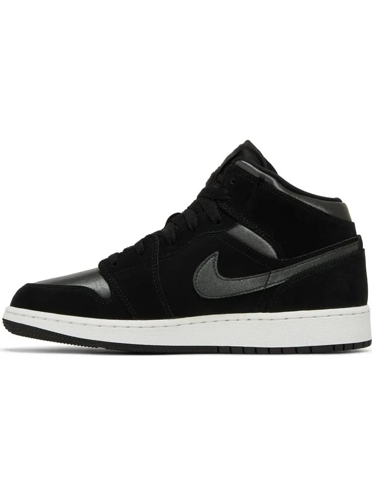 Кроссовки Air Jordan 1 Mid SE GS Black Anthracite — изображение 3 из 8, черный