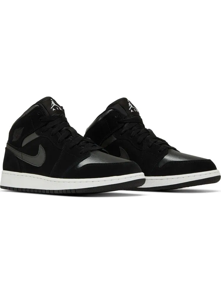 Кроссовки Air Jordan 1 Mid SE GS Black Anthracite — изображение 8 из 8, черный