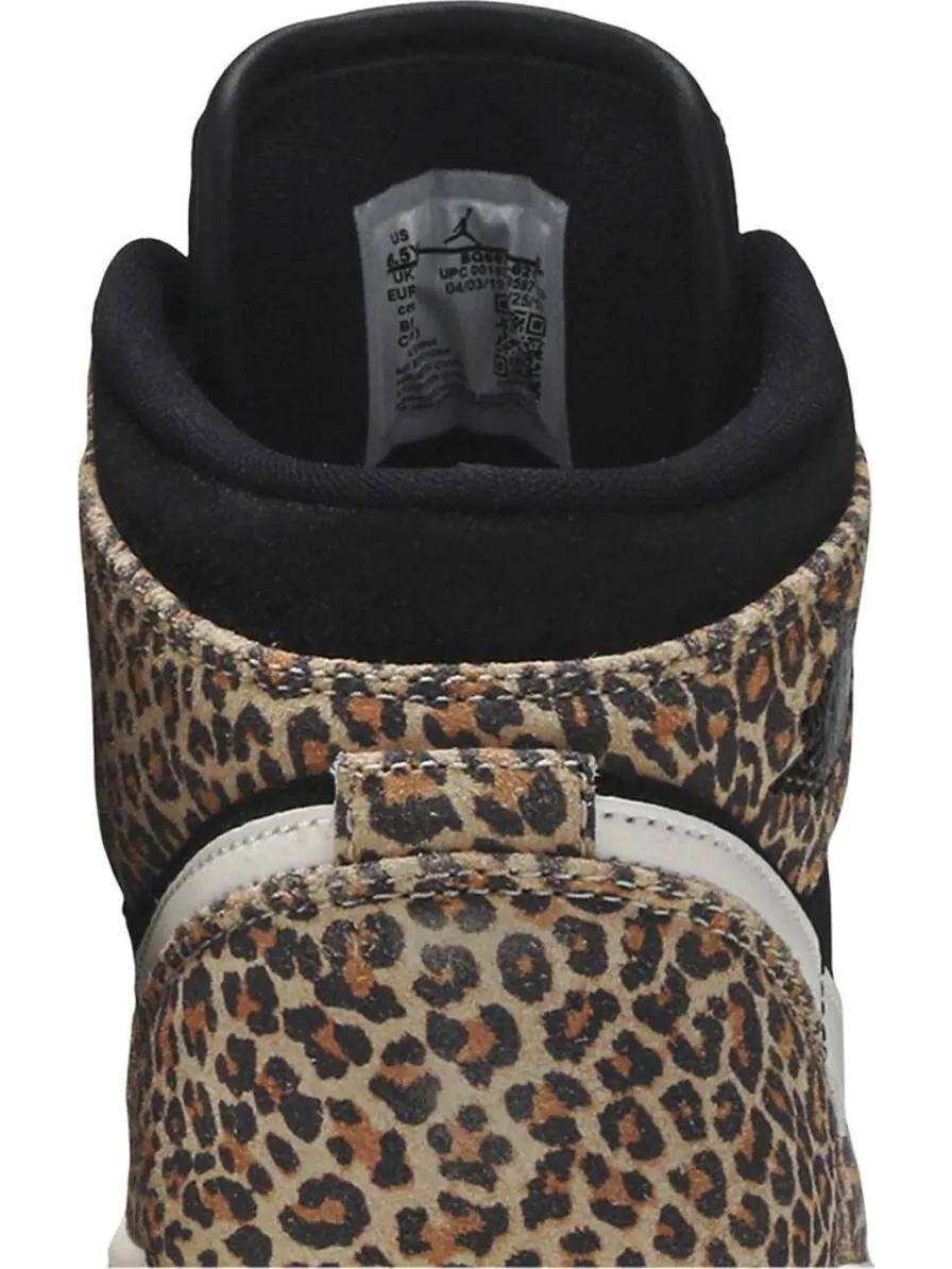 Кроссовки Air Jordan 1 Mid SE GS Leopard — изображение 7 из 8, черный