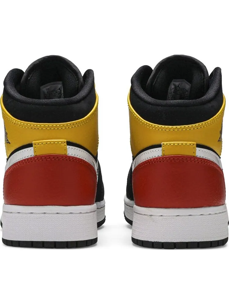 Кроссовки Nike Air Jordan 1 Mid SE GS 'Amarillo Team Orange' — изображение 6 из 8, черный