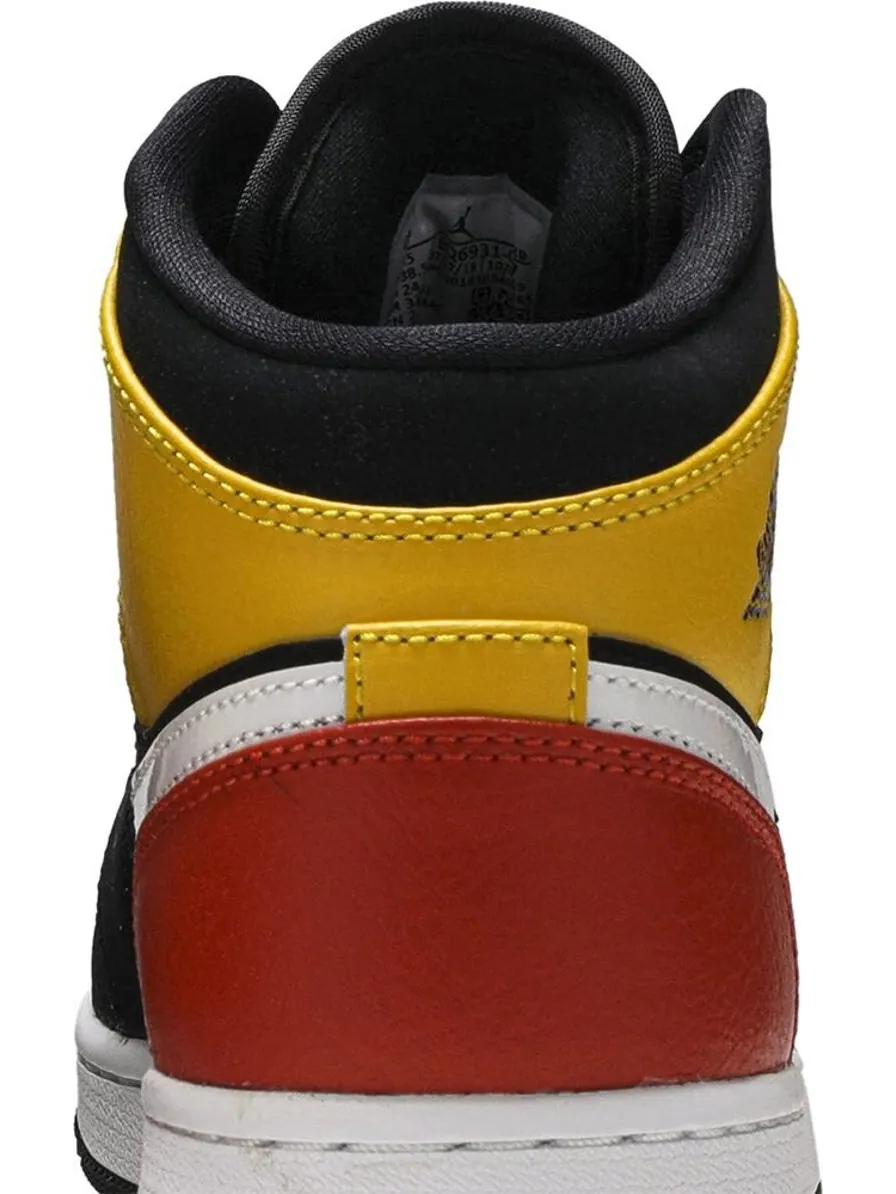 Кроссовки Nike Air Jordan 1 Mid SE GS 'Amarillo Team Orange' — изображение 7 из 8, черный