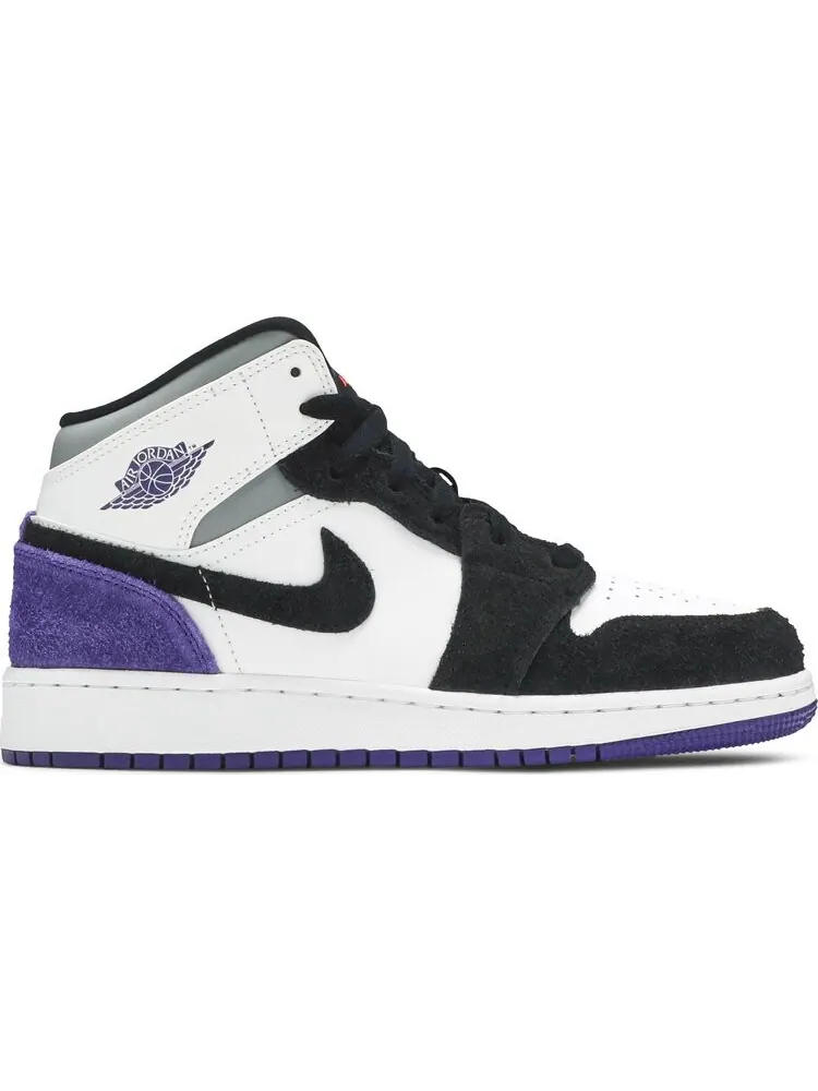 Кроссовки Air Jordan 1 Mid SE GS Varsity Purple — изображение 1 из 8, белый