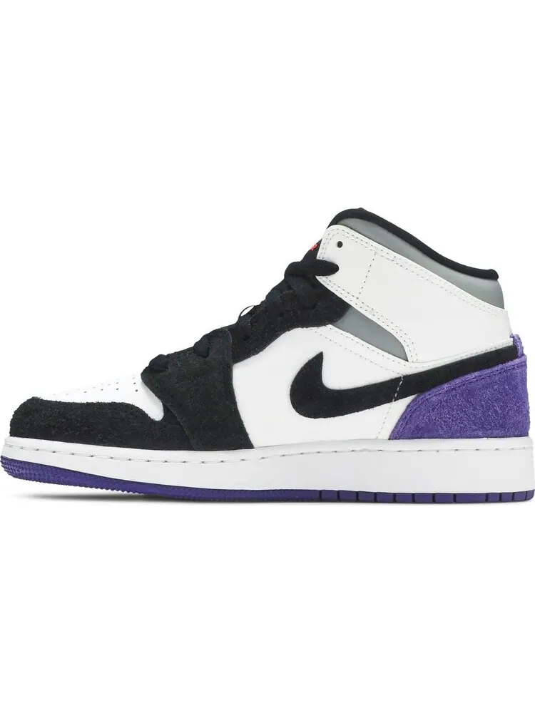 Кроссовки Air Jordan 1 Mid SE GS Varsity Purple — изображение 3 из 8, белый