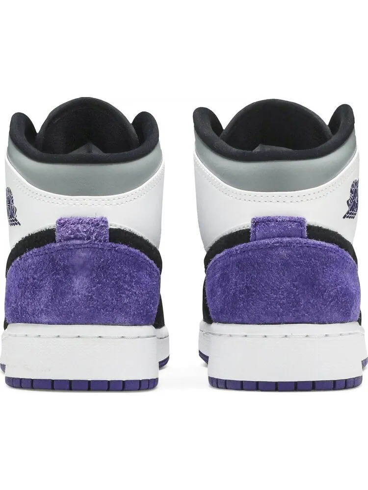 Кроссовки Air Jordan 1 Mid SE GS Varsity Purple — изображение 6 из 8, белый