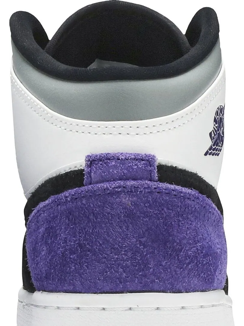Кроссовки Air Jordan 1 Mid SE GS Varsity Purple — изображение 7 из 8, белый