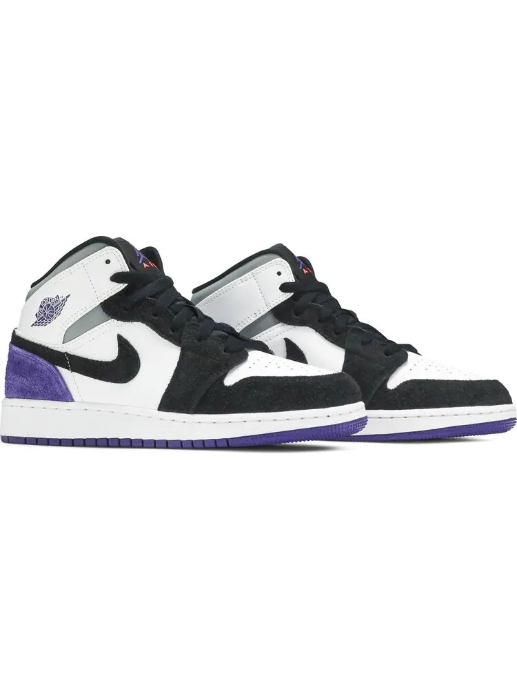 Кроссовки Air Jordan 1 Mid SE GS Varsity Purple — изображение 8 из 8, белый