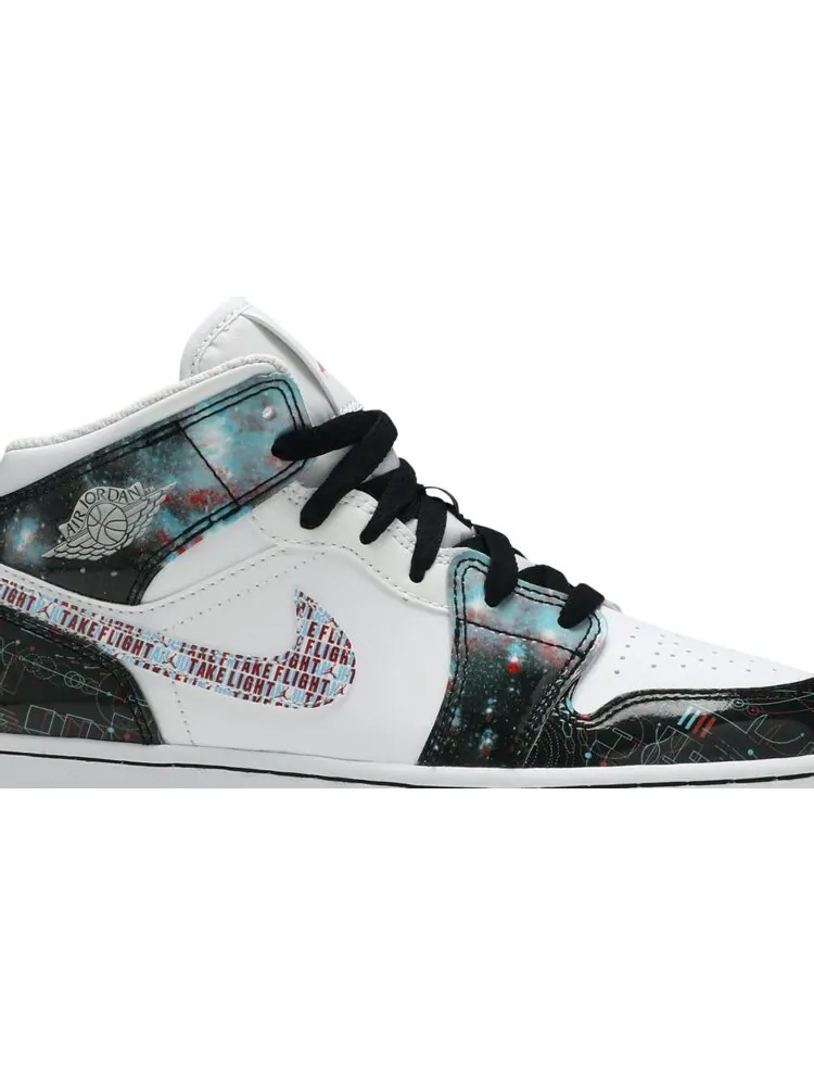 Кроссовки Air Jordan 1 Mid SE GS Take Flight — изображение 2 из 8, белый