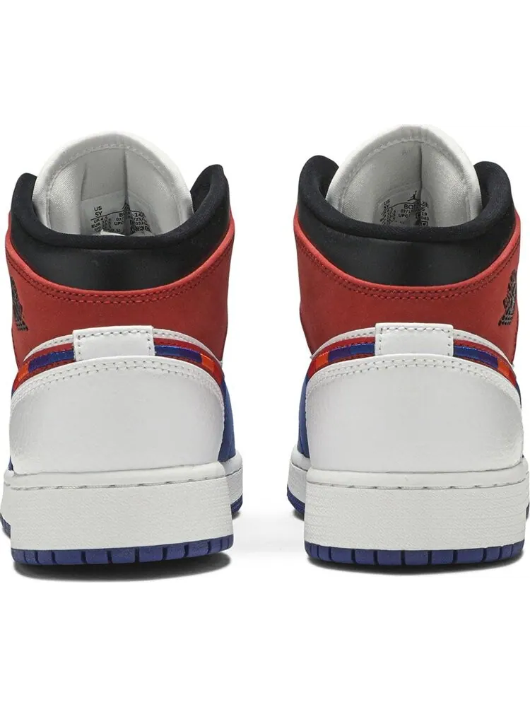 Кроссовки Air Jordan 1 MID SE GS Multicolored Swoosh — изображение 6 из 8, белый