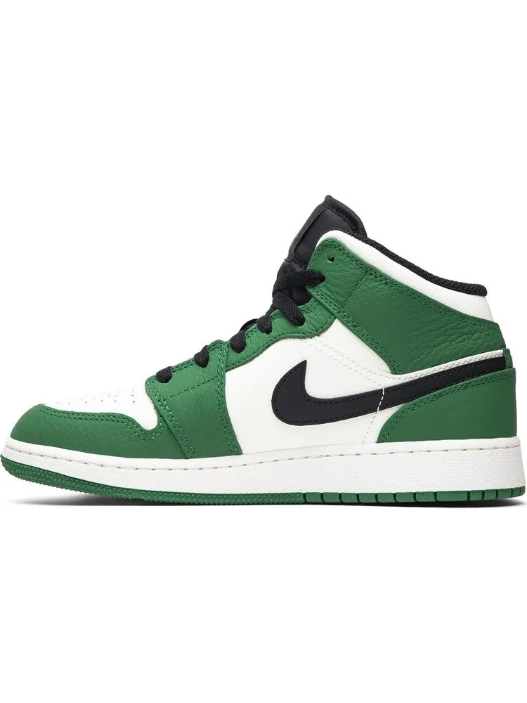 Кроссовки Air Jordan 1 Mid SE GS Pine Green — изображение 3 из 8, зеленый