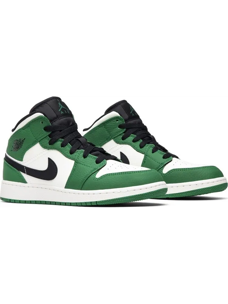 Кроссовки Air Jordan 1 Mid SE GS Pine Green — изображение 8 из 8, зеленый