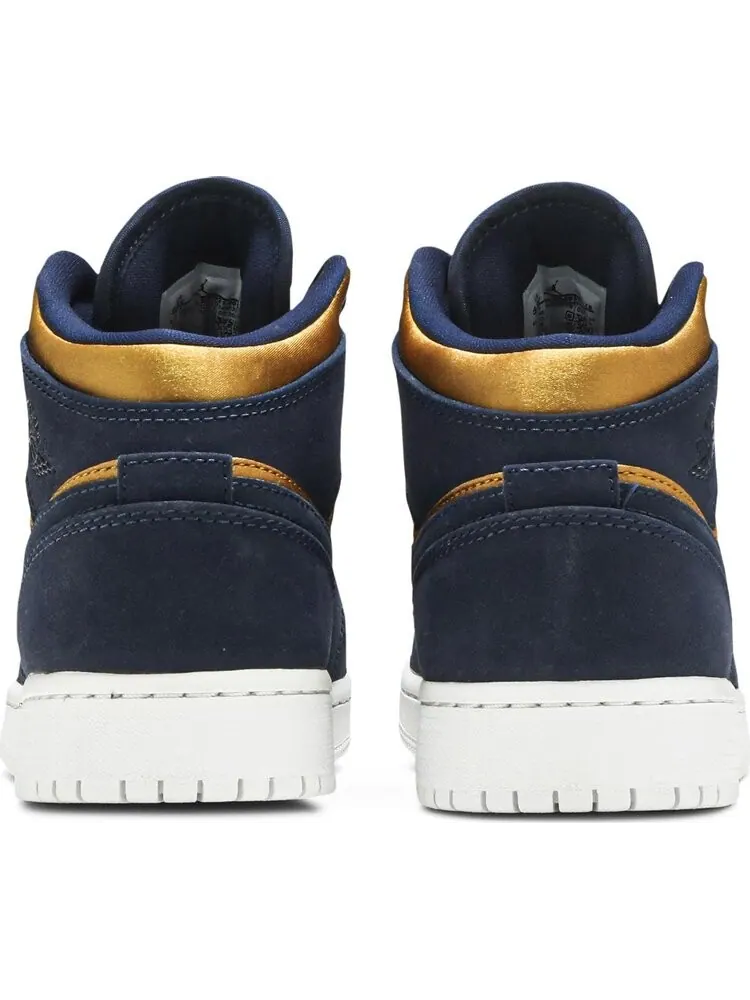 Кроссовки Air Jordan 1 Mid SE GS Obsidian Desert Ochre — изображение 6 из 8, синий