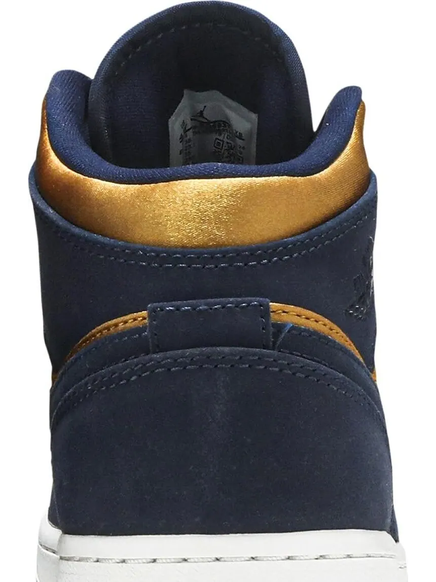 Кроссовки Air Jordan 1 Mid SE GS Obsidian Desert Ochre — изображение 7 из 8, синий