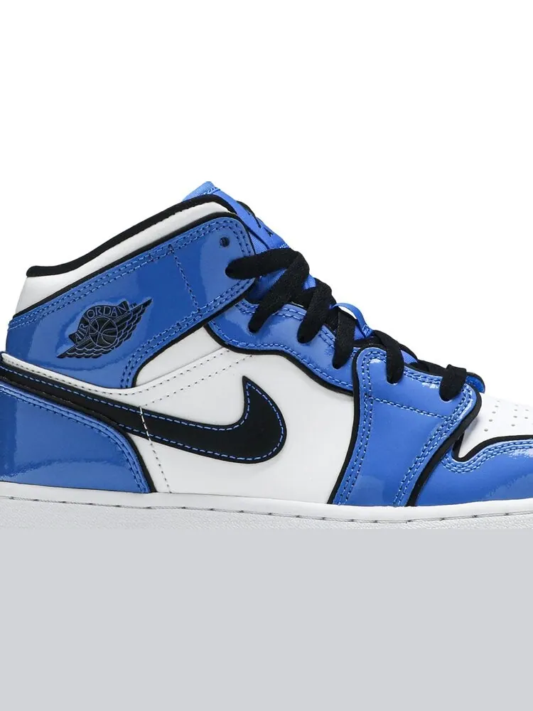 Кроссовки Air Jordan 1 Mid SE GS Signal Blue — изображение 2 из 8, синий