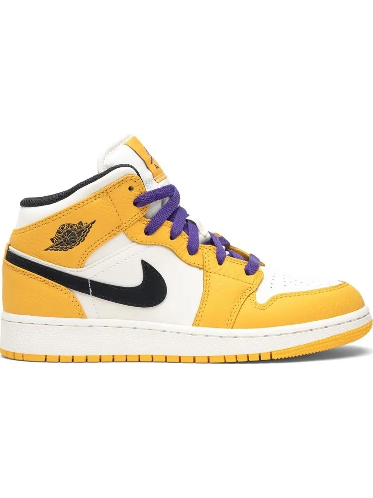 Кроссовки Air Jordan 1 Mid GS Lakers — изображение 1 из 8, золото