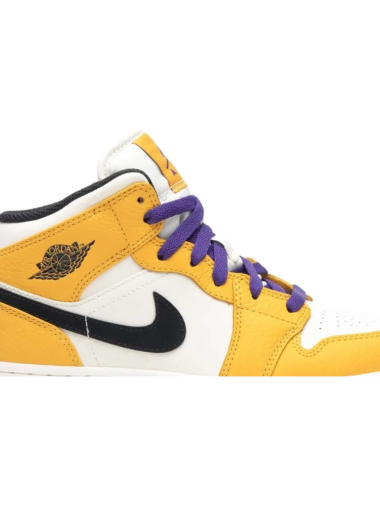 Кроссовки Air Jordan 1 Mid GS Lakers — изображение 2 из 8, золото