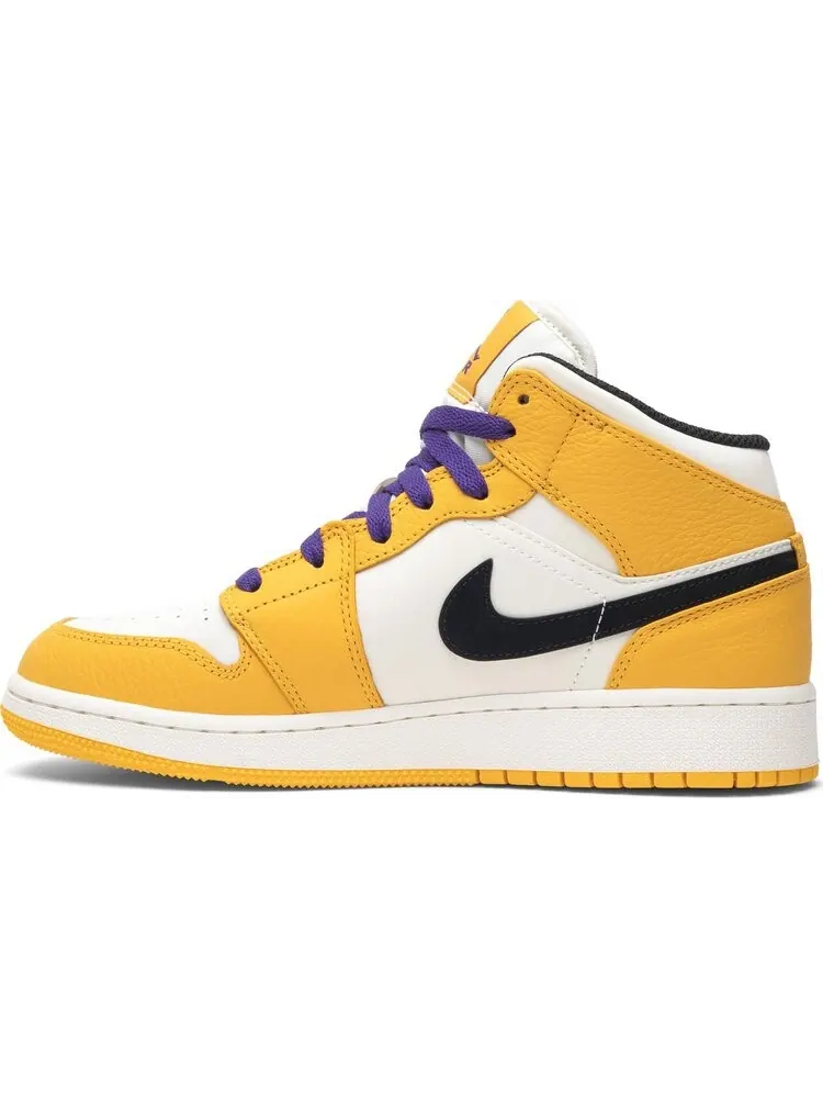 Кроссовки Air Jordan 1 Mid GS Lakers — изображение 3 из 8, золото