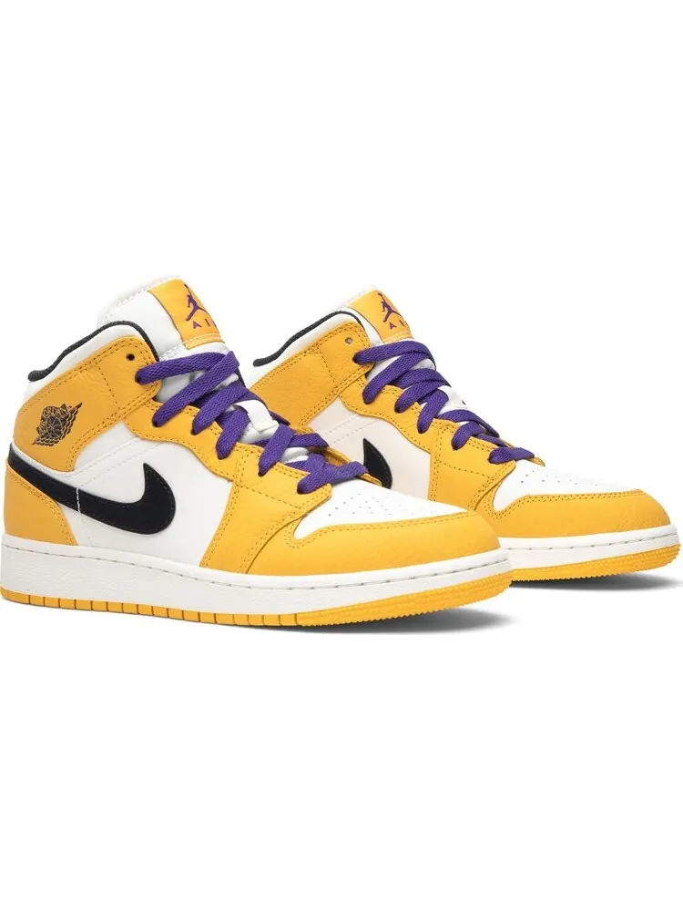 Кроссовки Air Jordan 1 Mid GS Lakers — изображение 8 из 8, золото