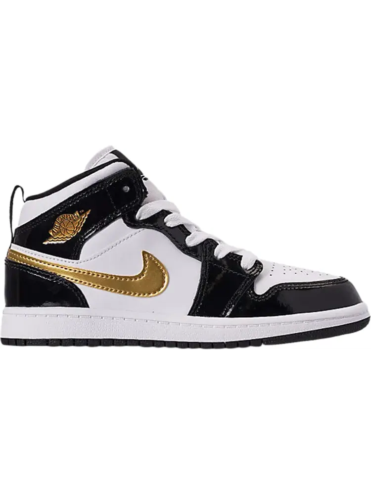 Кроссовки Air Jordan 1 Mid Patent PS Black Gold — изображение 1 из 1, черный