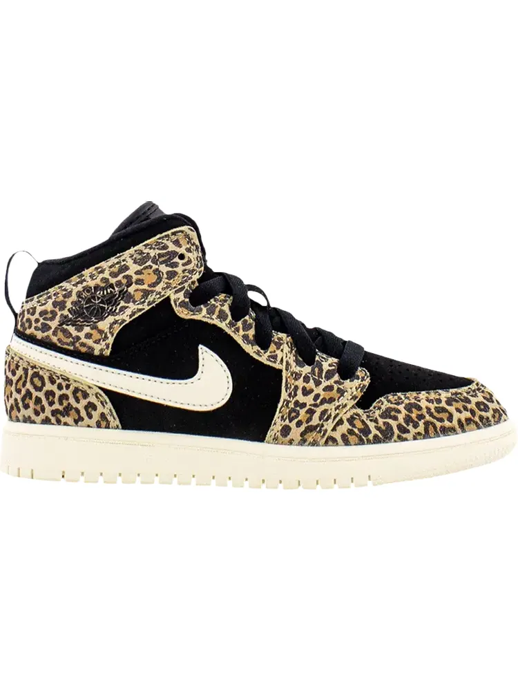 Кроссовки Air Jordan 1 Mid SE PS Cheetah — изображение 1 из 1, черный