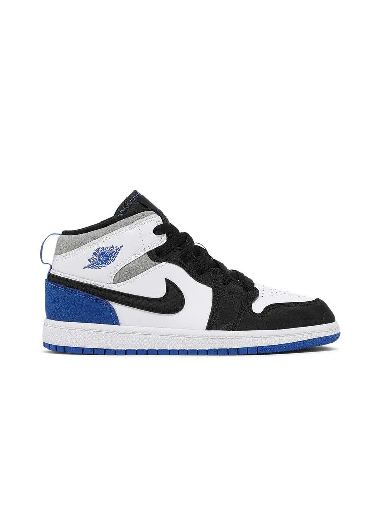 Кроссовки Air Jordan Air Jordan 1 Mid SE PS 'Royal Black Toe' — изображение 2 из 9, белый/черный/светлый