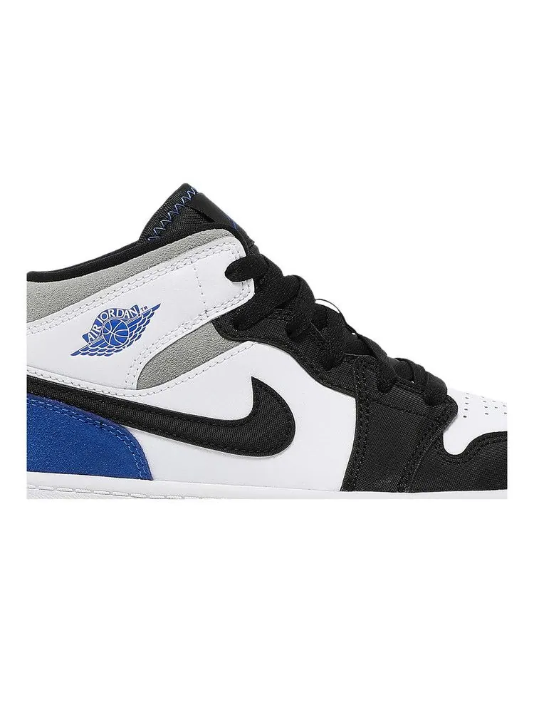 Кроссовки Air Jordan Air Jordan 1 Mid SE PS 'Royal Black Toe' — изображение 3 из 9, белый/черный/светлый
