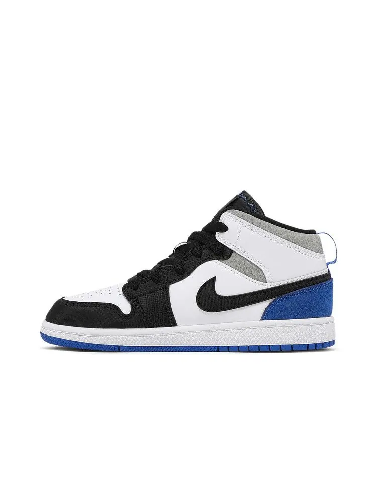 Кроссовки Air Jordan Air Jordan 1 Mid SE PS 'Royal Black Toe' — изображение 4 из 9, белый/черный/светлый