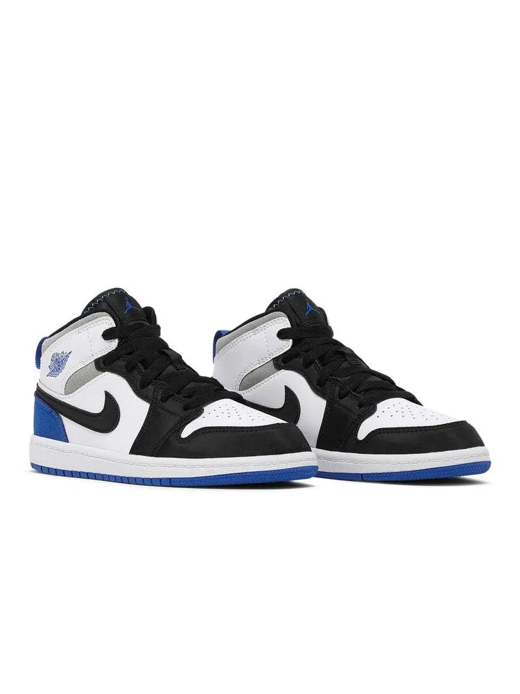 Кроссовки Air Jordan Air Jordan 1 Mid SE PS 'Royal Black Toe' — изображение 9 из 9, белый/черный/светлый
