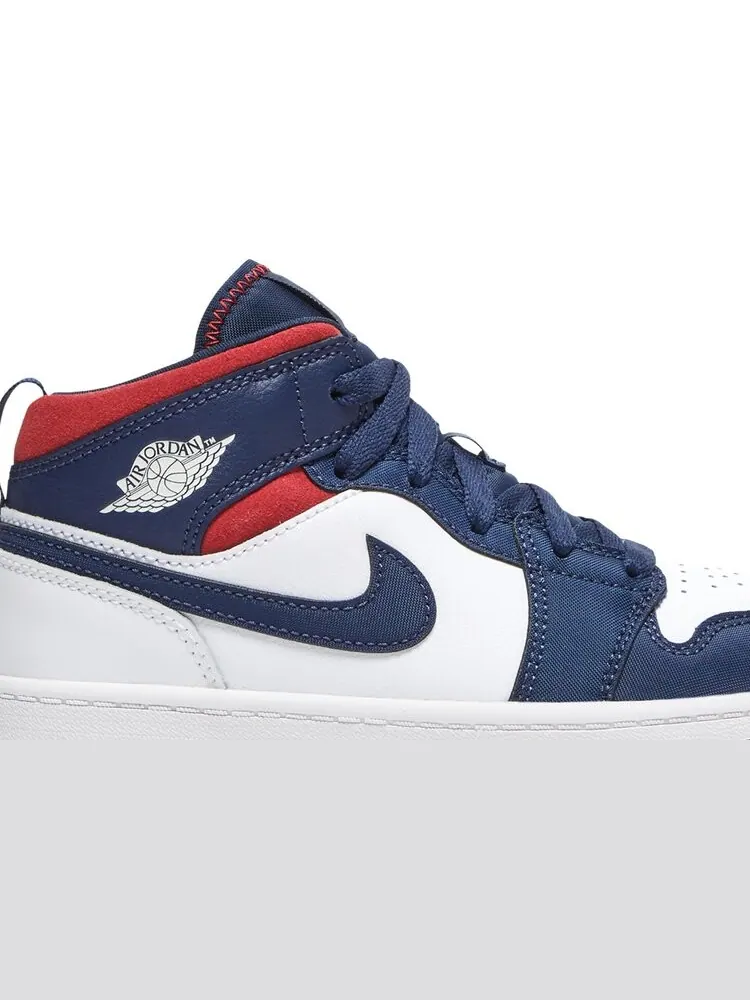 Кроссовки Air Jordan 1 Mid SE PS Olympic — изображение 2 из 8, белый