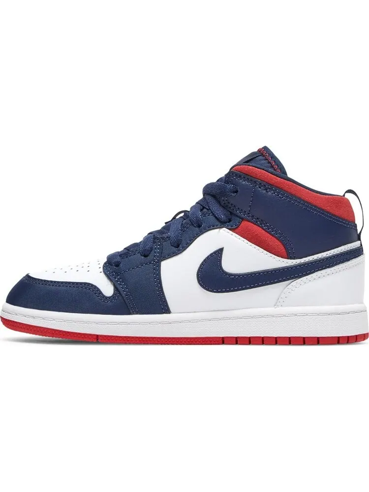 Кроссовки Air Jordan 1 Mid SE PS Olympic — изображение 3 из 8, белый